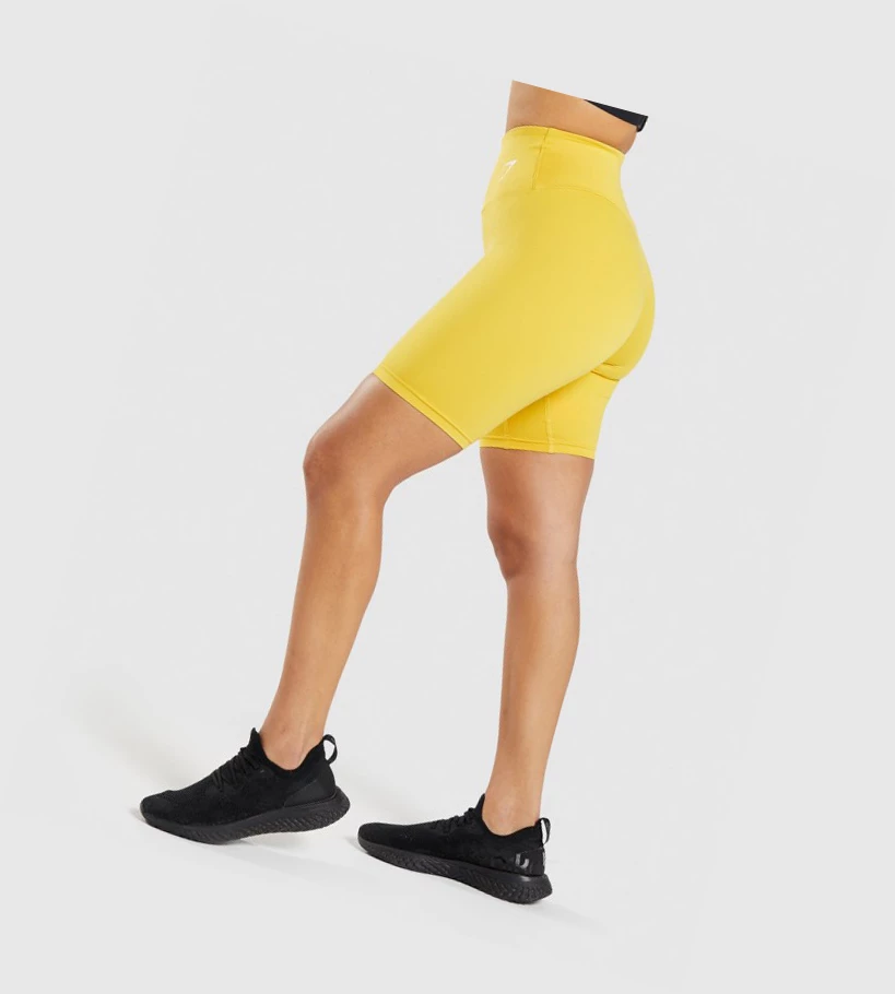 Bermudas Gymshark Entrenamiento Cycling Mujer Amarillos | CWZVXKF-63