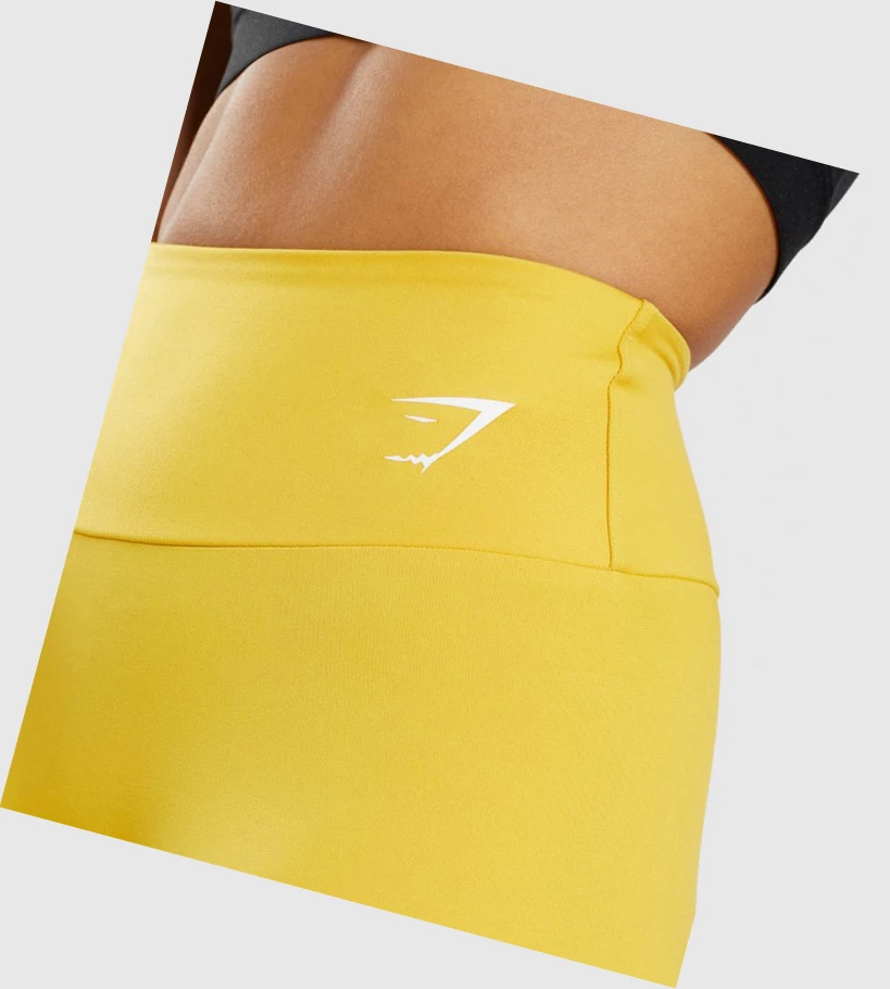 Bermudas Gymshark Entrenamiento Cycling Mujer Amarillos | CWZVXKF-63