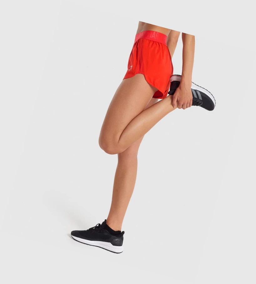 Bermudas Gymshark Entrenamiento Loose Fit Mujer Rojos | DQWEVRN-19