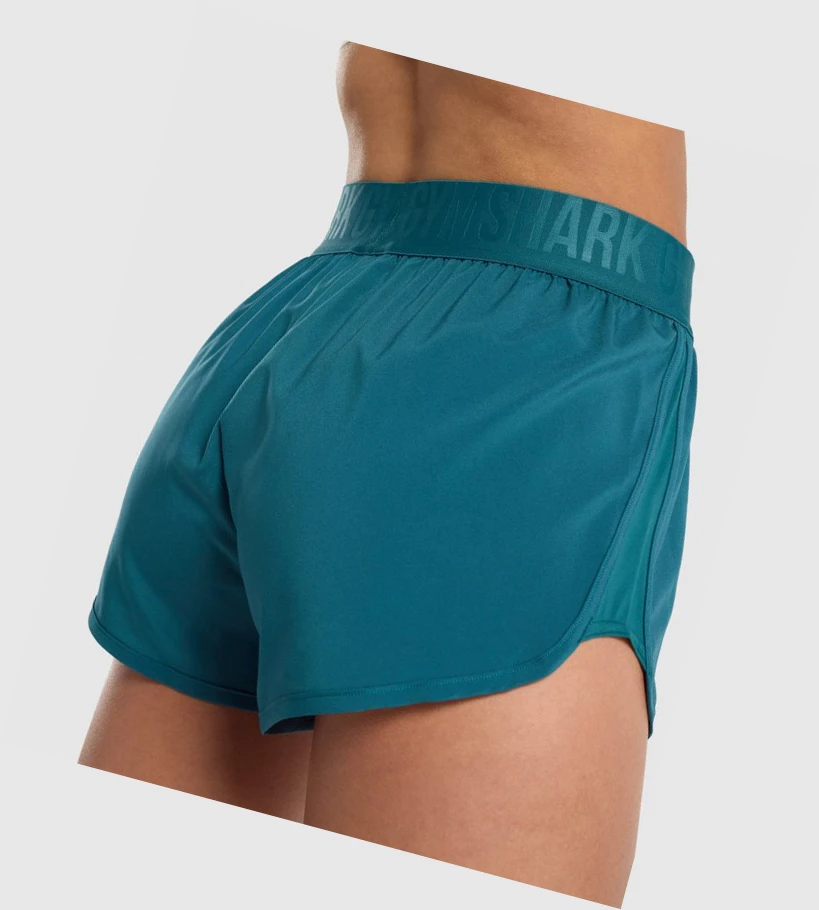 Bermudas Gymshark Entrenamiento Loose Fit Mujer Turquesa | IHDJKRB-07