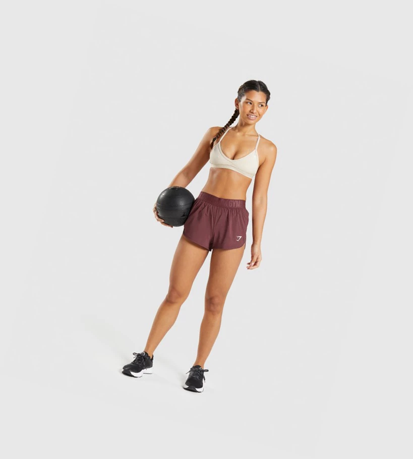 Bermudas Gymshark Entrenamiento Loose Fit Mujer Rosas Marrom | KFQSCYL-21