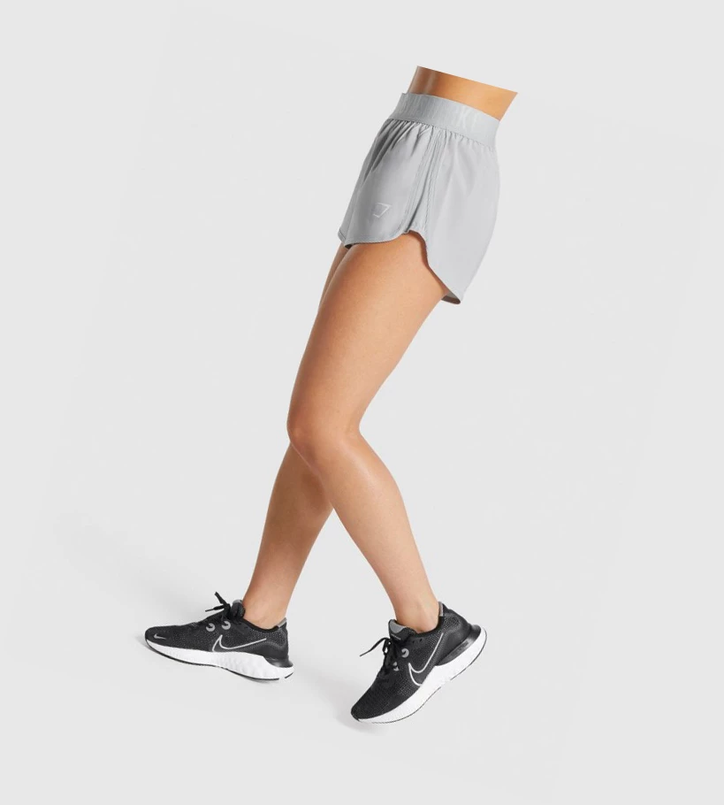 Bermudas Gymshark Entrenamiento Loose Fit Mujer Grises Claro | QCLHZOR-32