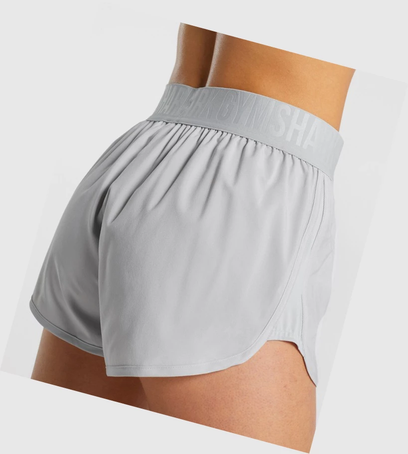 Bermudas Gymshark Entrenamiento Loose Fit Mujer Grises Claro | QCLHZOR-32