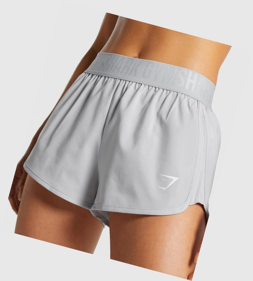 Bermudas Gymshark Entrenamiento Loose Fit Mujer Grises Claro | QCLHZOR-32