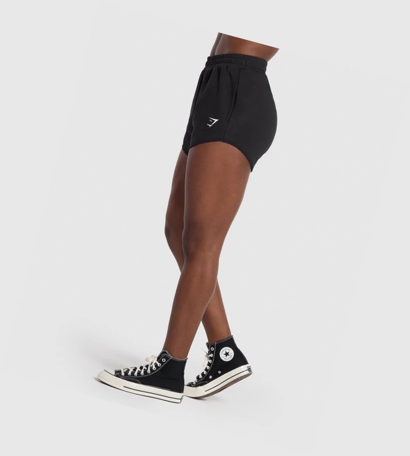 Bermudas Gymshark Entrenamiento Sweat Mujer Negros | BQNZXAJ-85