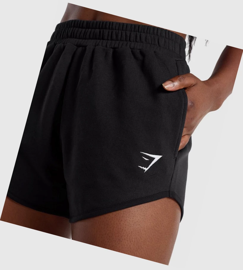 Bermudas Gymshark Entrenamiento Sweat Mujer Negros | BQNZXAJ-85