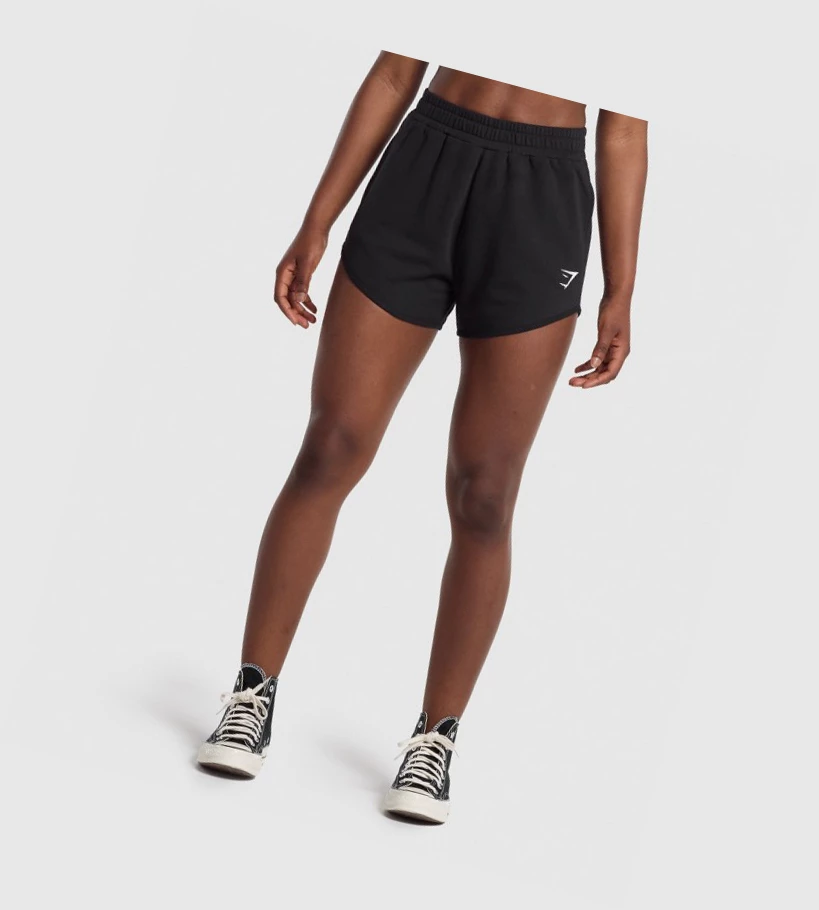 Bermudas Gymshark Entrenamiento Sweat Mujer Negros | BQNZXAJ-85