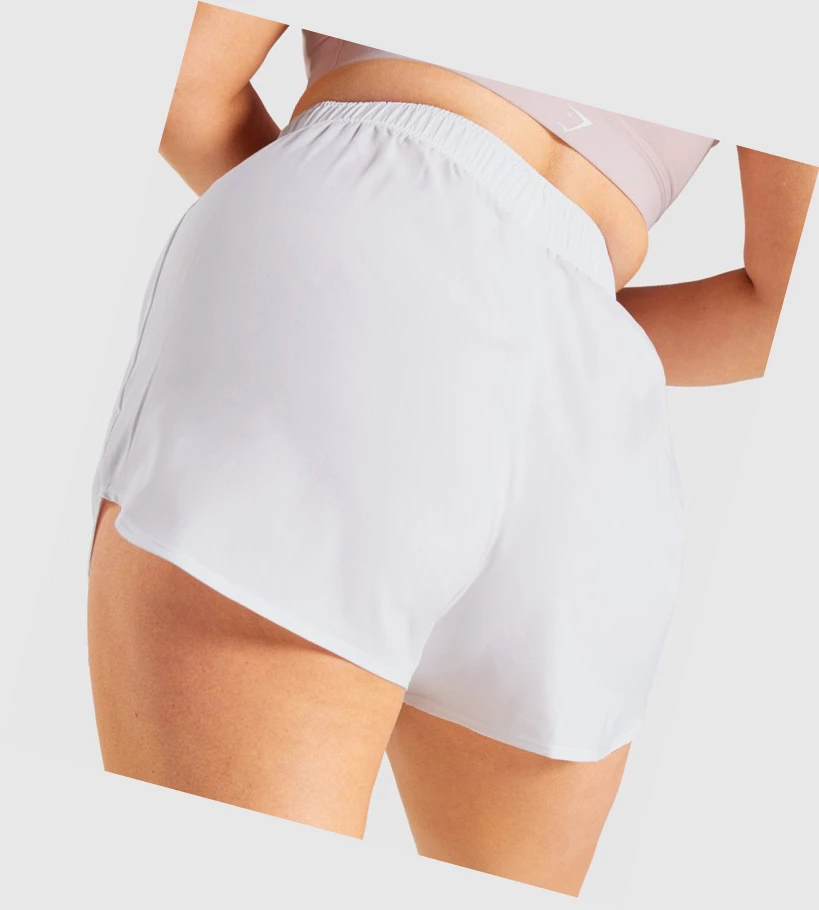 Bermudas Gymshark Essential Loose Entrenamiento Mujer Blancos | KQIFPSO-59