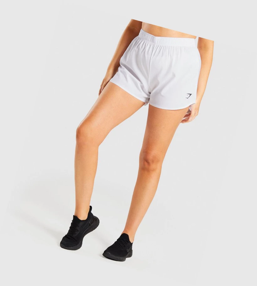 Bermudas Gymshark Essential Loose Entrenamiento Mujer Blancos | KQIFPSO-59