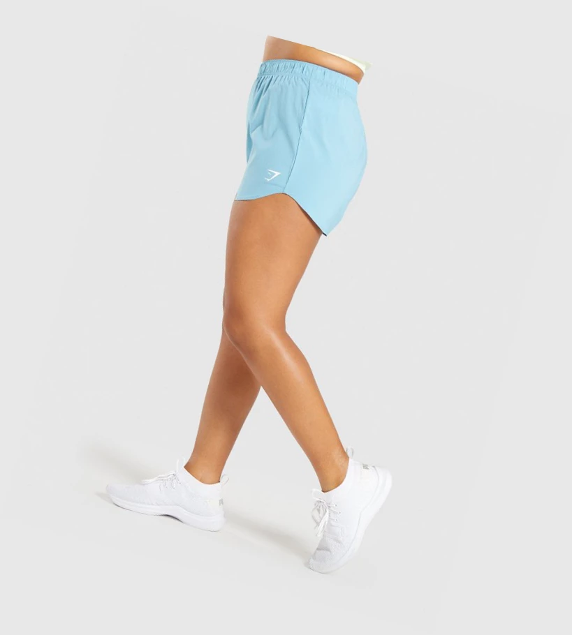 Bermudas Gymshark Essential Loose Entrenamiento Mujer Azules Claro | WIPYKSA-24