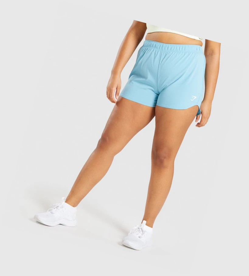 Bermudas Gymshark Essential Loose Entrenamiento Mujer Azules Claro | WIPYKSA-24