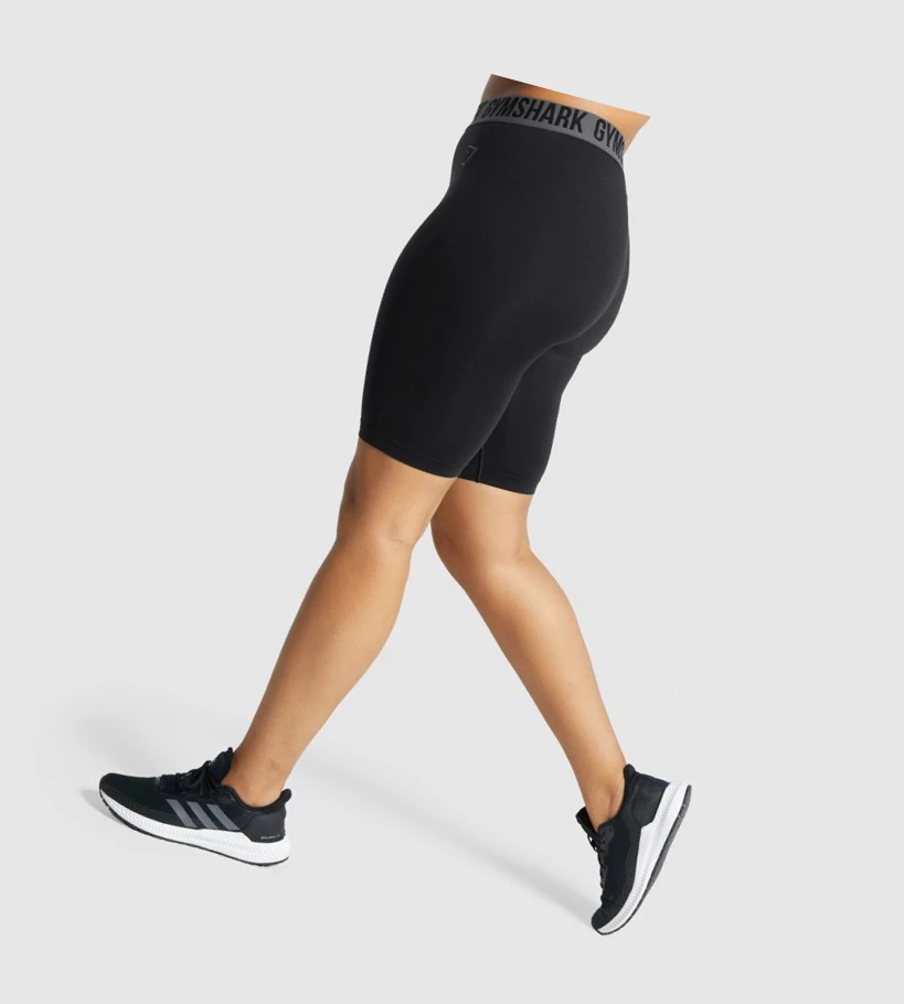 Bermudas Gymshark Fit Seamless Cycling Mujer Negros | INUDGAM-65