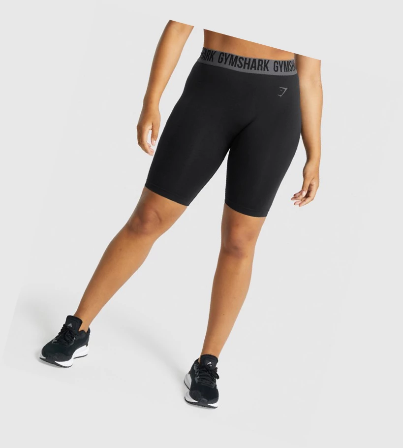 Bermudas Gymshark Fit Seamless Cycling Mujer Negros | INUDGAM-65