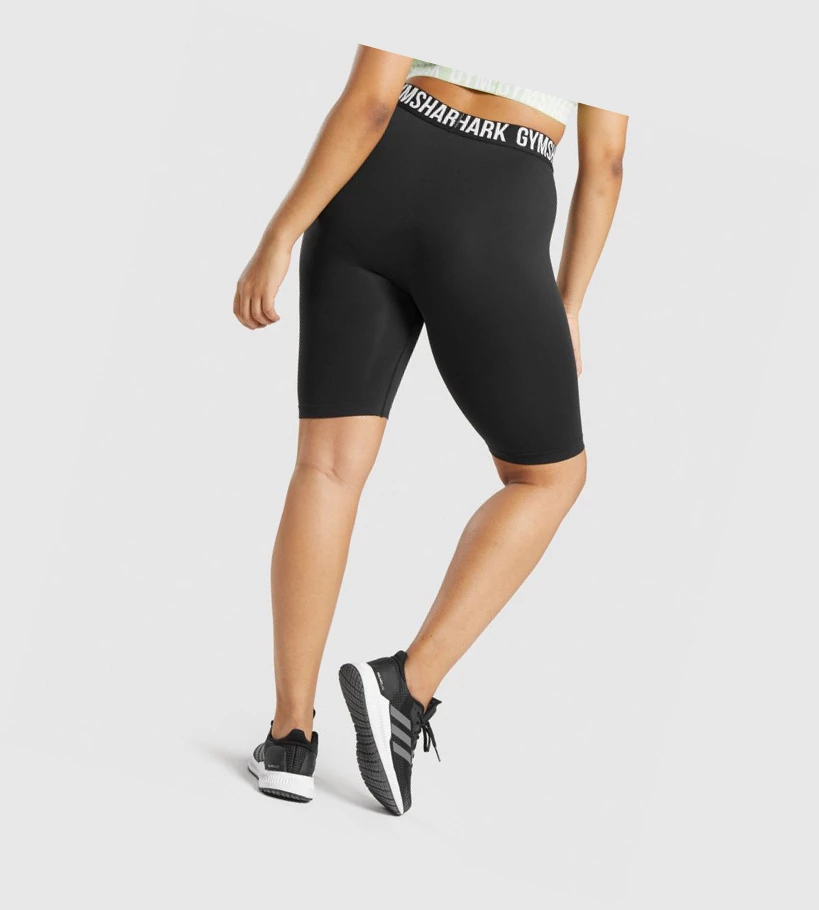 Bermudas Gymshark Fit Seamless Cycling Mujer Negros | WNKDISL-95