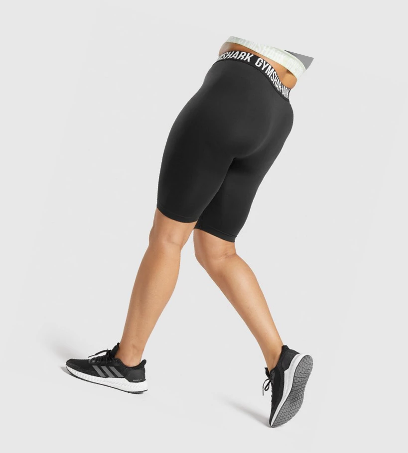 Bermudas Gymshark Fit Seamless Cycling Mujer Negros | WNKDISL-95