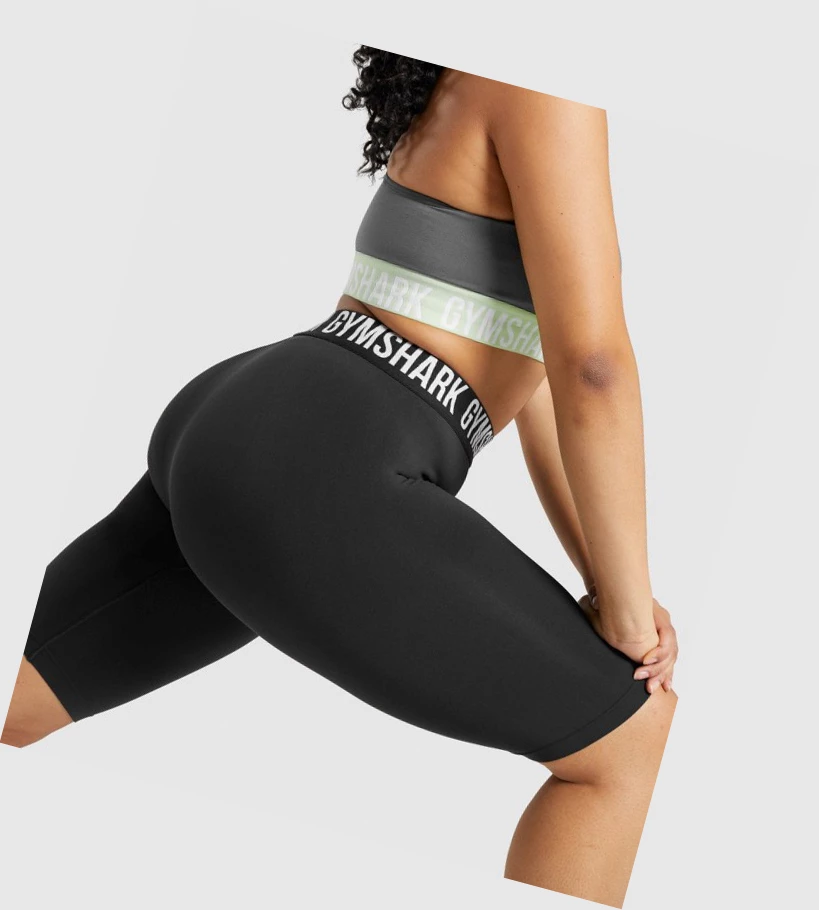 Bermudas Gymshark Fit Seamless Cycling Mujer Negros | WNKDISL-95