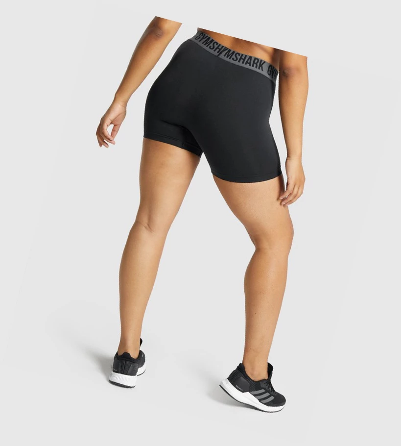 Bermudas Gymshark Fit Seamless Mujer Negros | KBIFPUZ-76