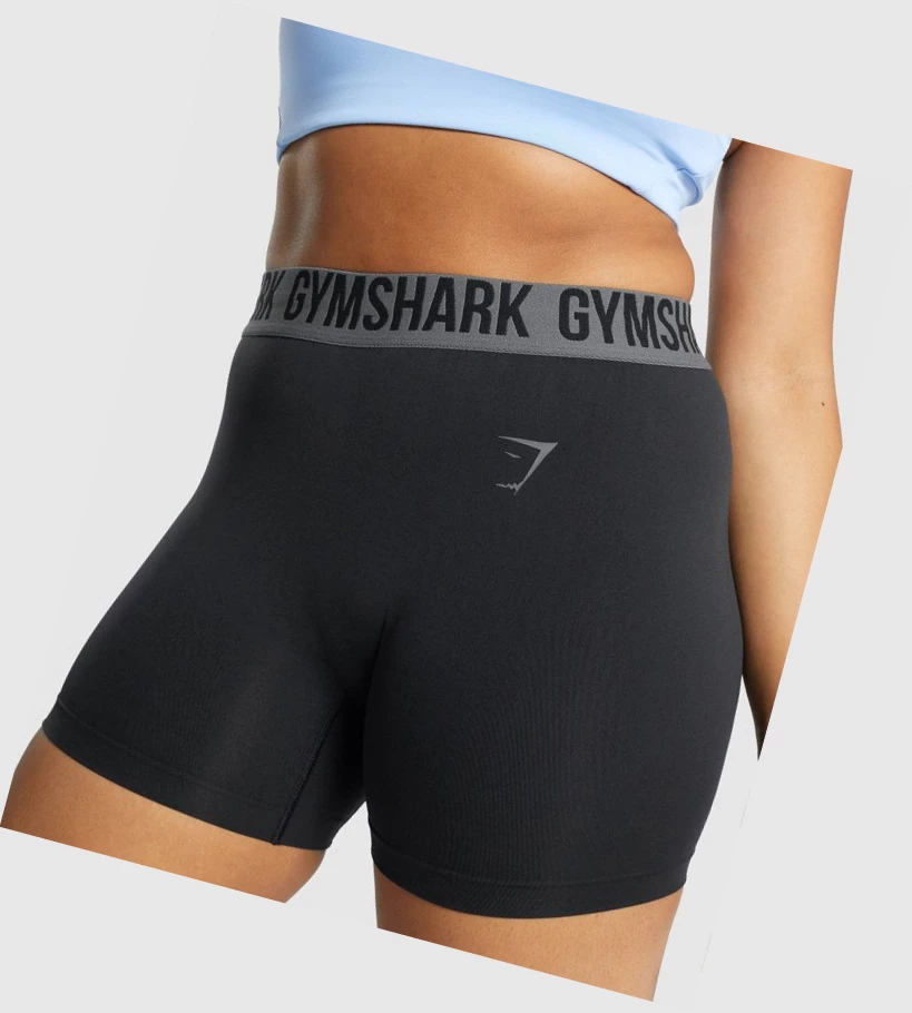 Bermudas Gymshark Fit Seamless Mujer Negros | KBIFPUZ-76