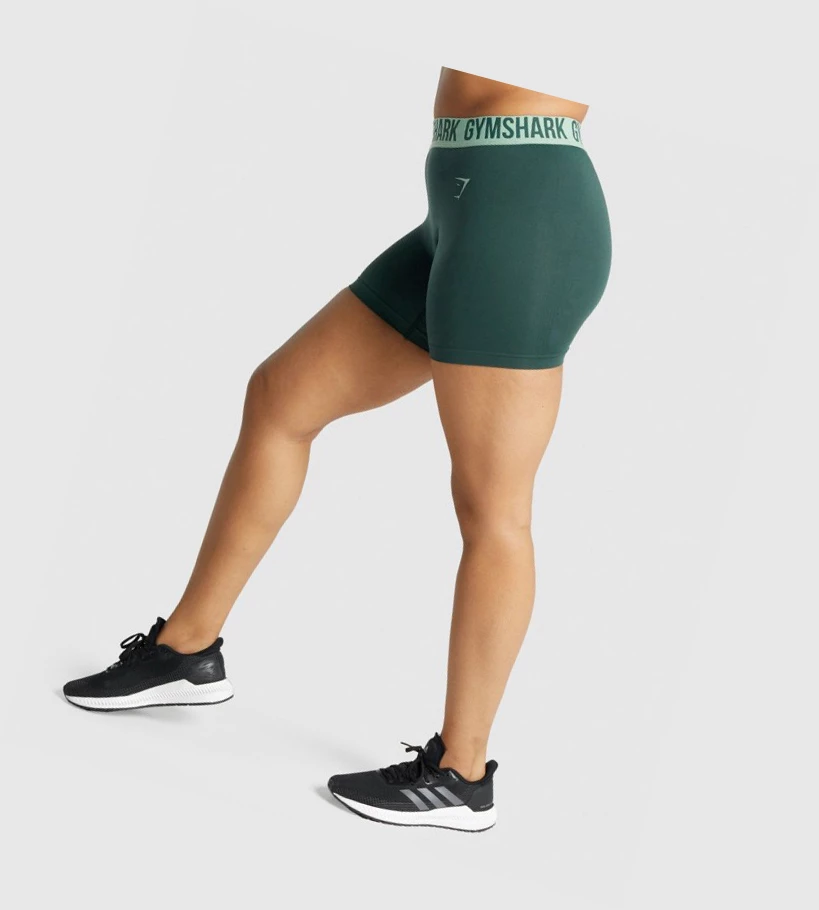 Bermudas Gymshark Fit Seamless Mujer Verdes | HDBOICU-26