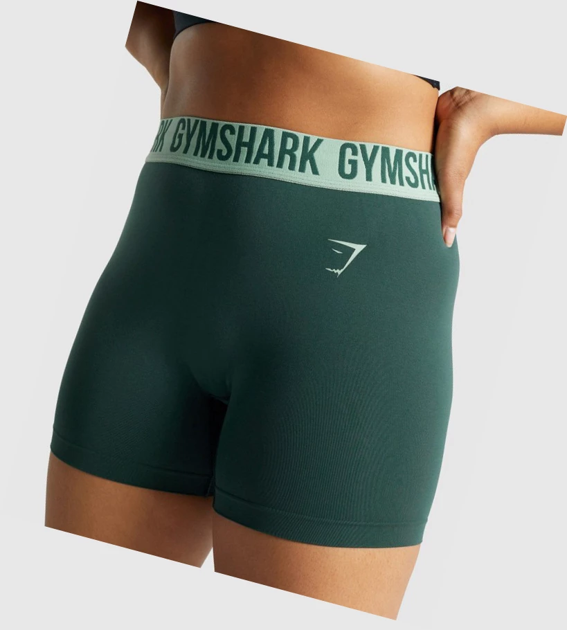 Bermudas Gymshark Fit Seamless Mujer Verdes | HDBOICU-26