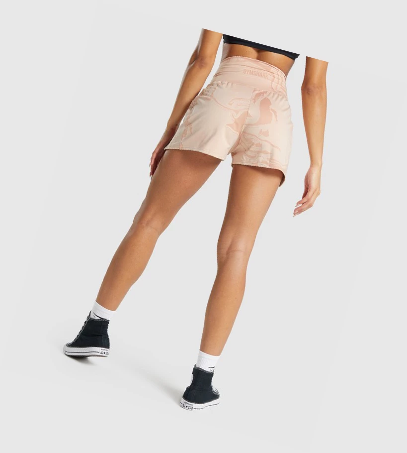 Bermudas Gymshark GS Power Jacquard Mujer Rosas Claro | FVCYQUO-53