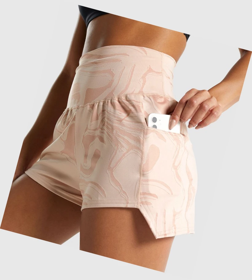 Bermudas Gymshark GS Power Jacquard Mujer Rosas Claro | FVCYQUO-53