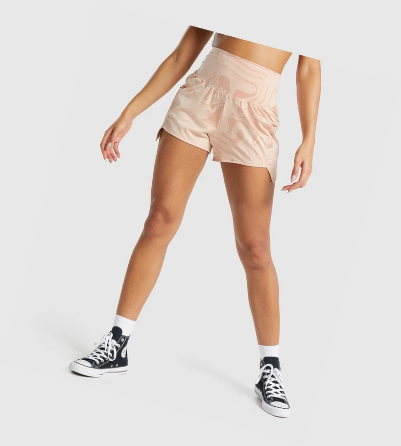 Bermudas Gymshark GS Power Jacquard Mujer Rosas Claro | FVCYQUO-53