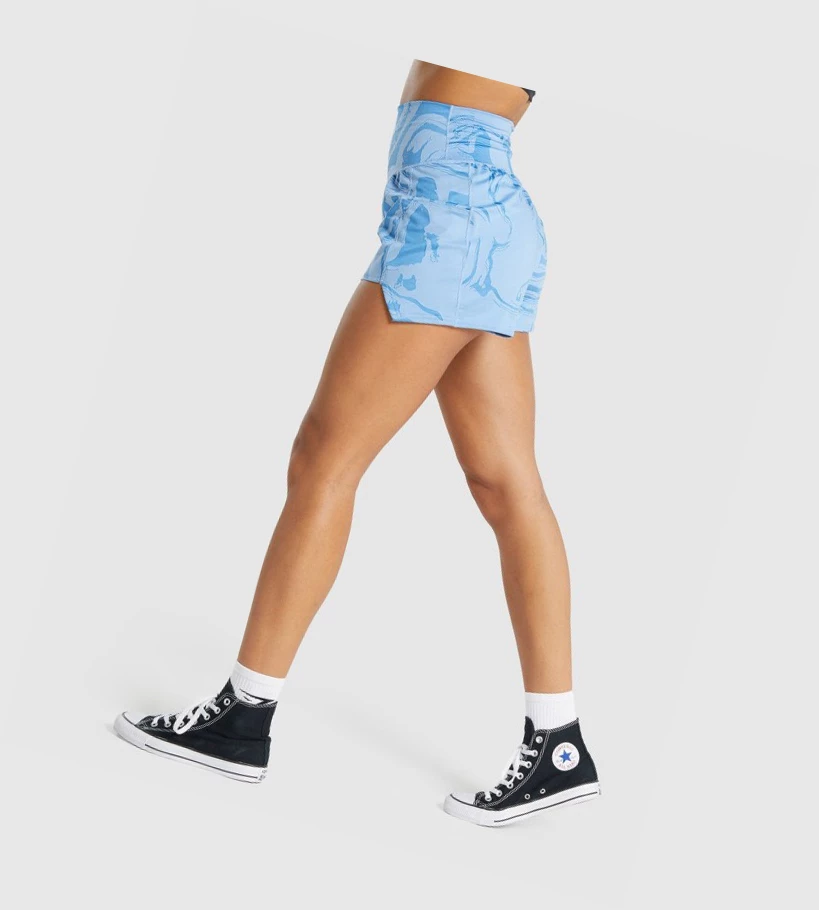 Bermudas Gymshark GS Power Jacquard Mujer Azules | TIEVQSB-87