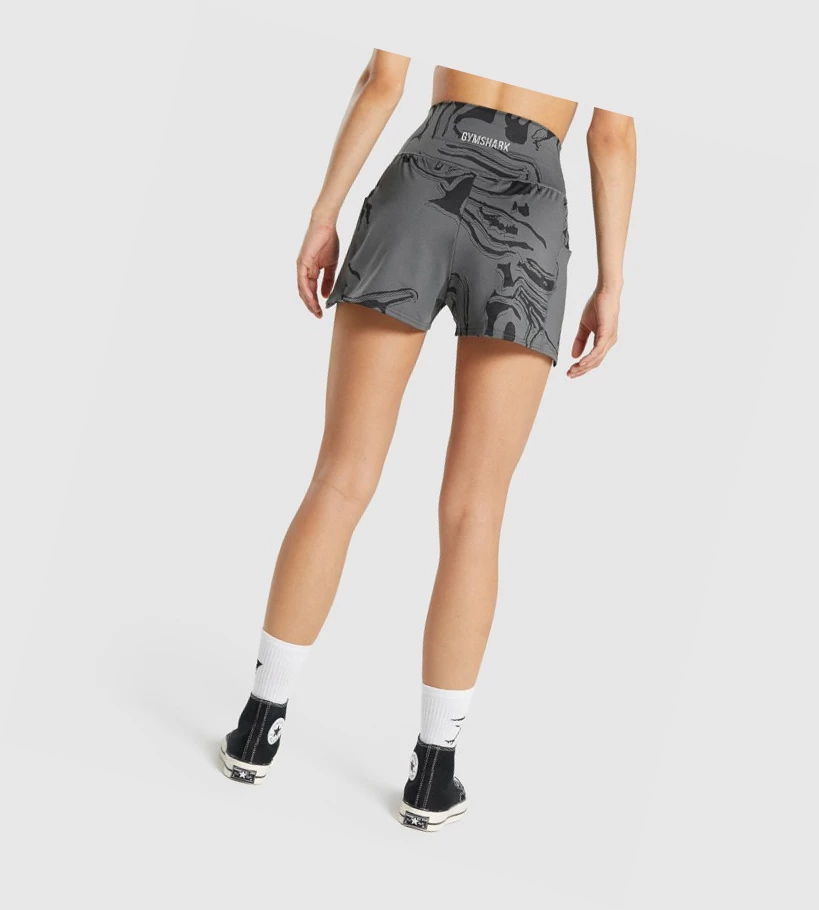 Bermudas Gymshark GS Power Jacquard Mujer Negros | TJYHUKR-40