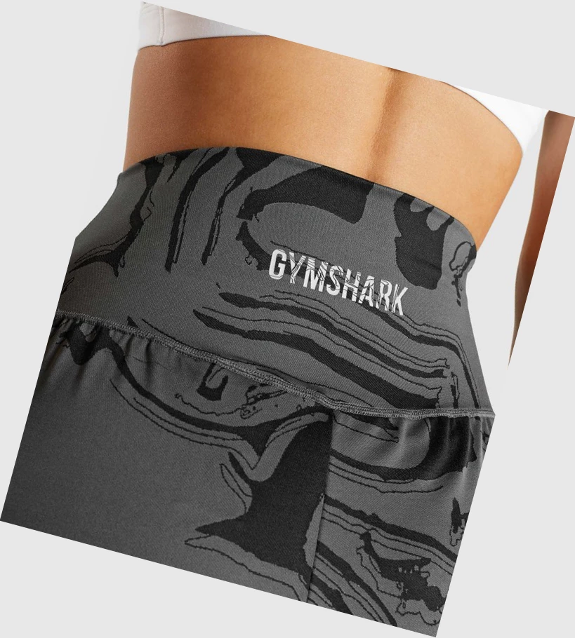 Bermudas Gymshark GS Power Jacquard Mujer Negros | TJYHUKR-40