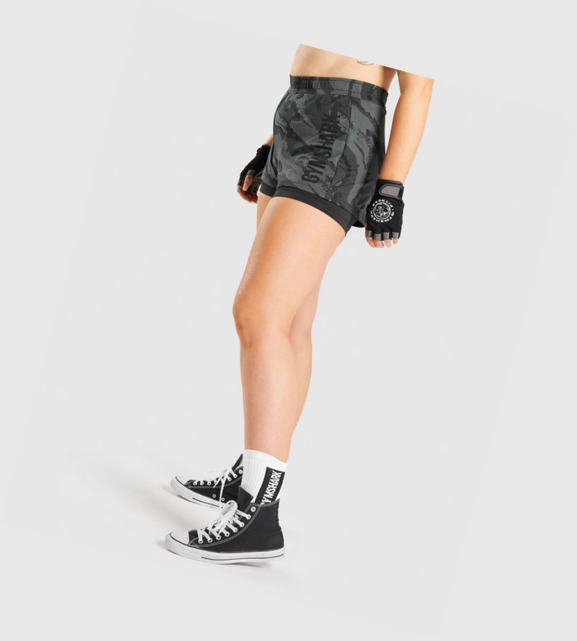 Bermudas Gymshark GS Power Loose Mujer Negros | EGHQKYC-67