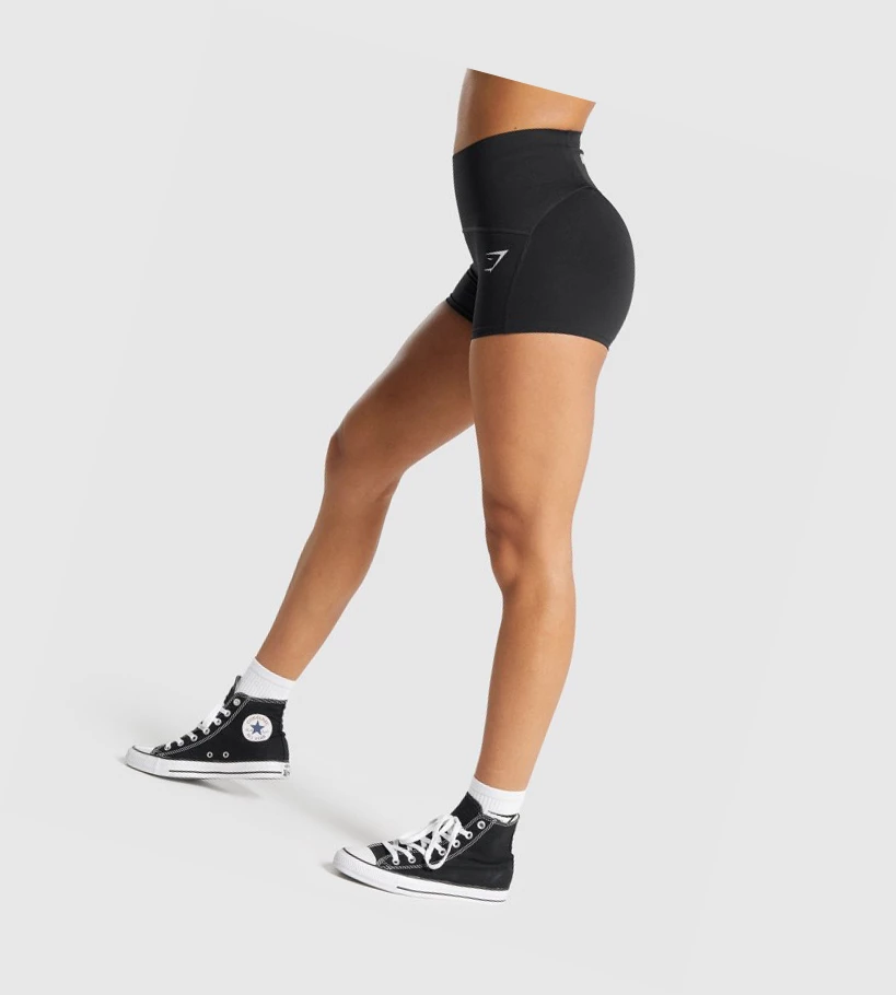 Bermudas Gymshark GS Power Support Mujer Negros | ZYGQEMA-58