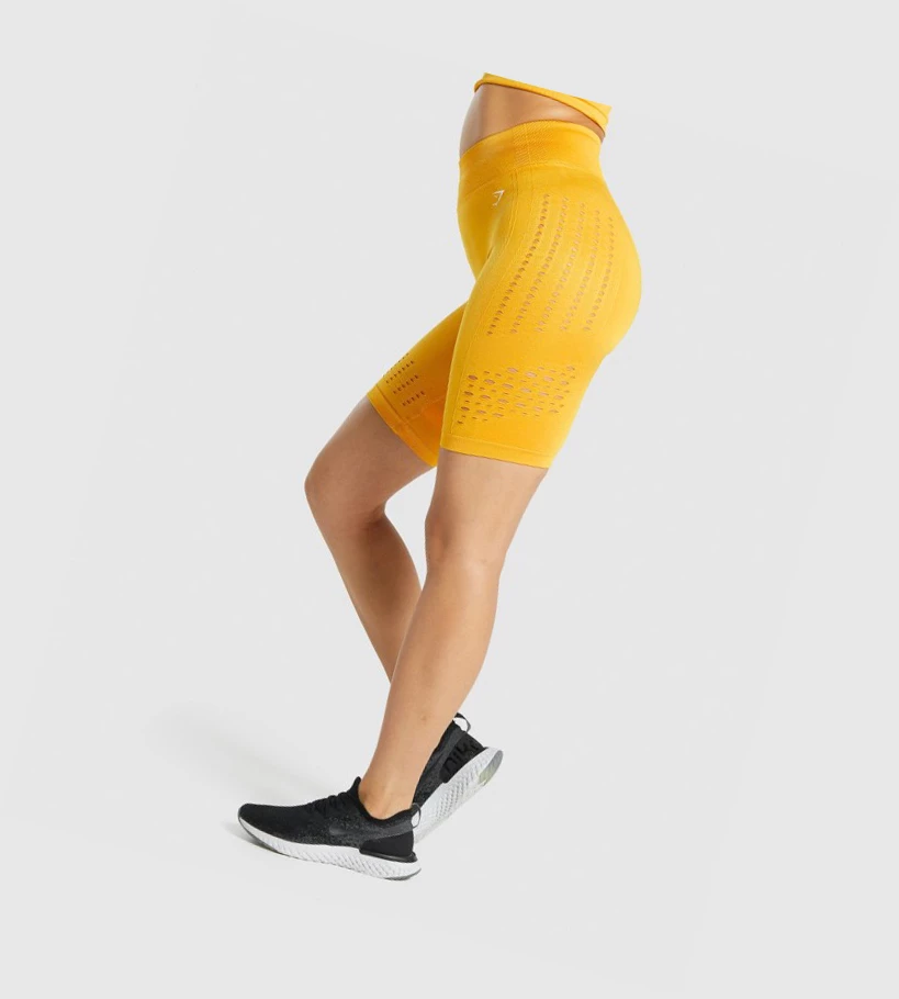 Bermudas Gymshark Glow Seamless Mujer Amarillos | WTJGBYC-57