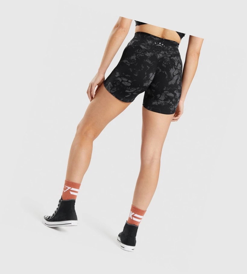 Bermudas Gymshark KK Fit Mujer Negros Camuflados | QBEUKLT-59