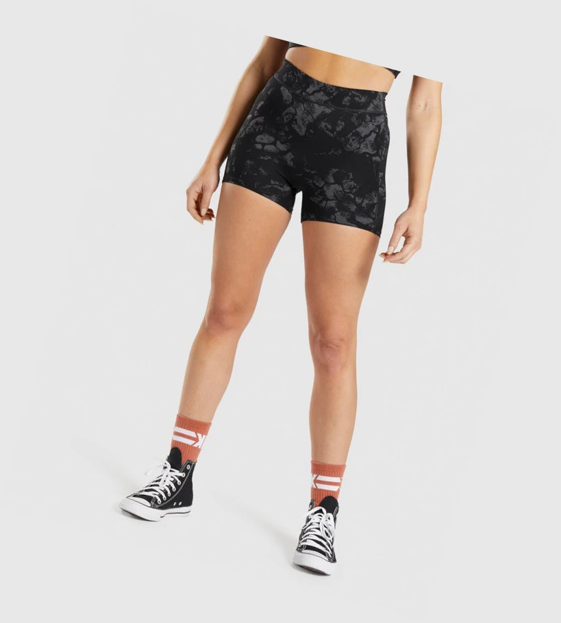 Bermudas Gymshark KK Fit Mujer Negros Camuflados | QBEUKLT-59