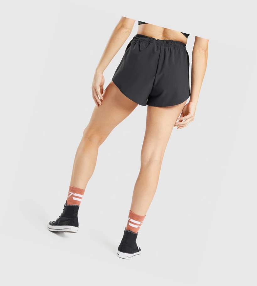 Bermudas Gymshark KK Fit Woven Mujer Negros | LQHKGJO-74