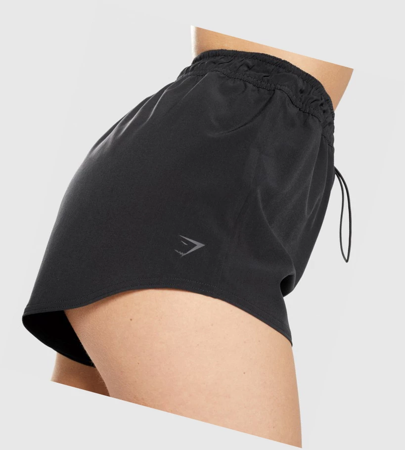 Bermudas Gymshark KK Fit Woven Mujer Negros | LQHKGJO-74