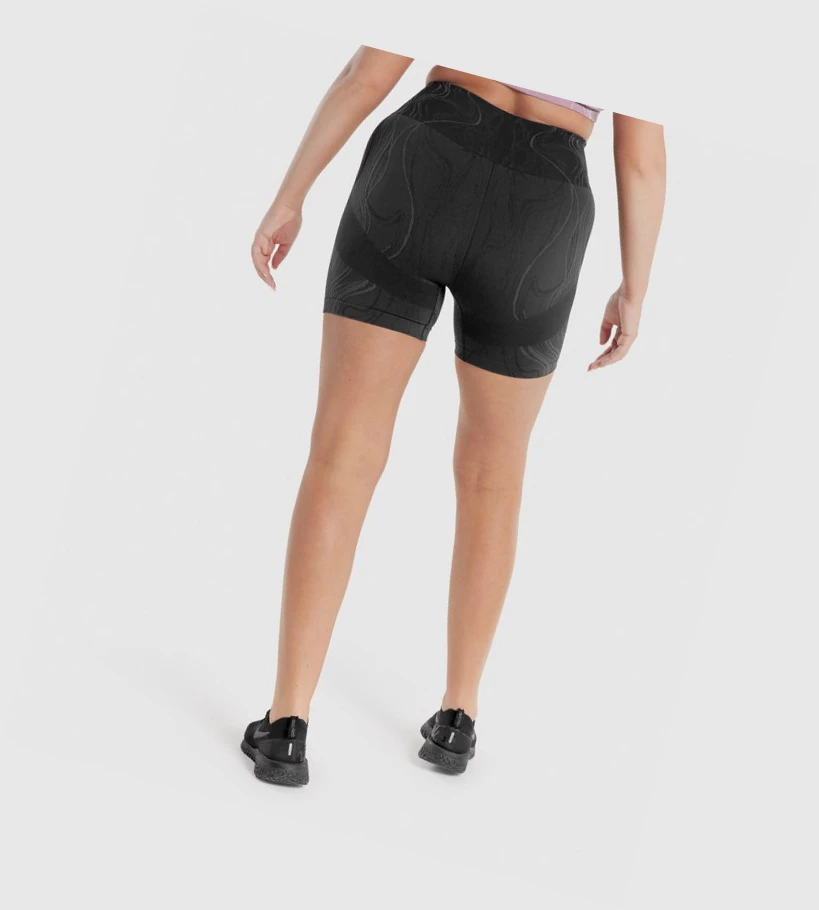 Bermudas Gymshark Mercury Seamless Mujer Negros | LVGOEAZ-30