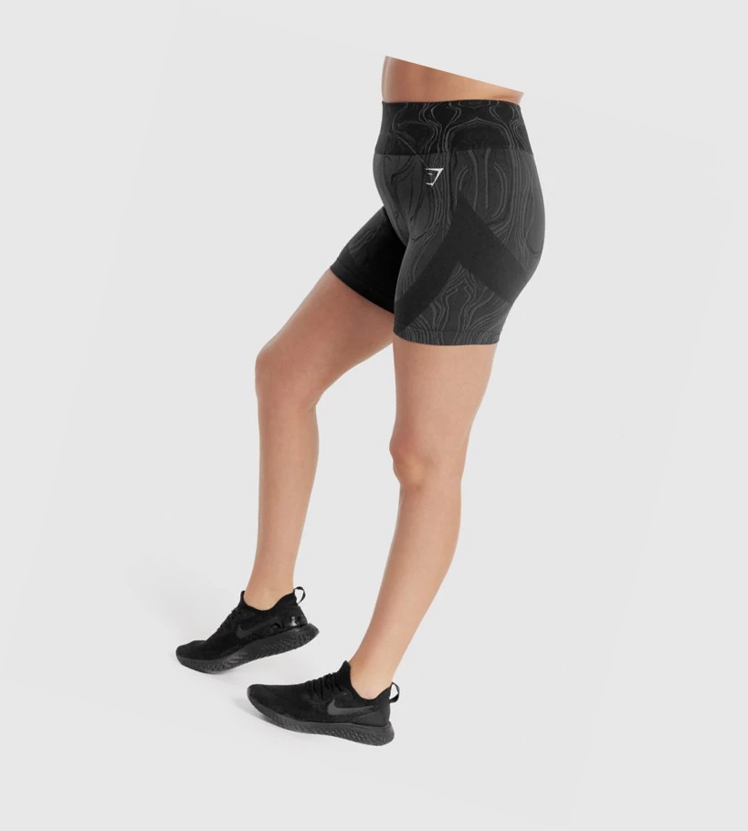 Bermudas Gymshark Mercury Seamless Mujer Negros | LVGOEAZ-30