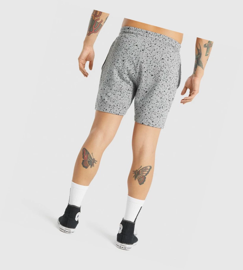 Bermudas Gymshark Micro Print Hombre Grises | XLZUHME-79