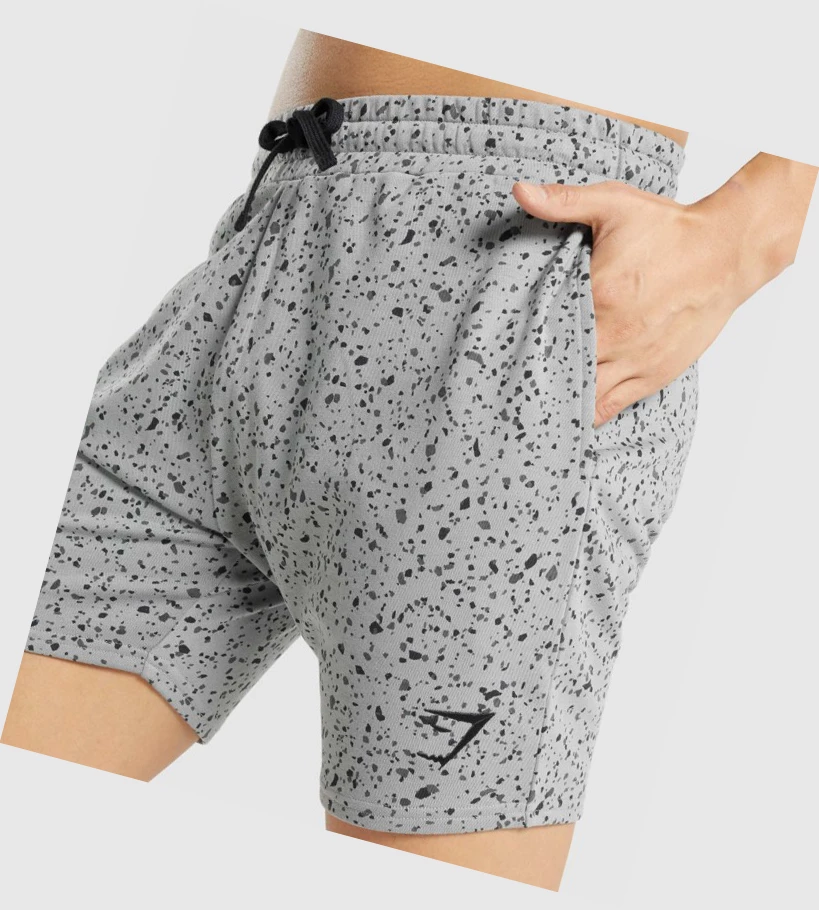 Bermudas Gymshark Micro Print Hombre Grises | XLZUHME-79