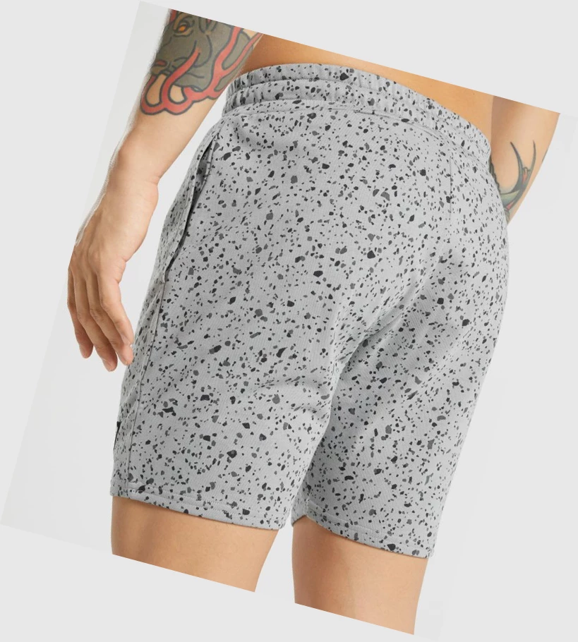 Bermudas Gymshark Micro Print Hombre Grises | XLZUHME-79