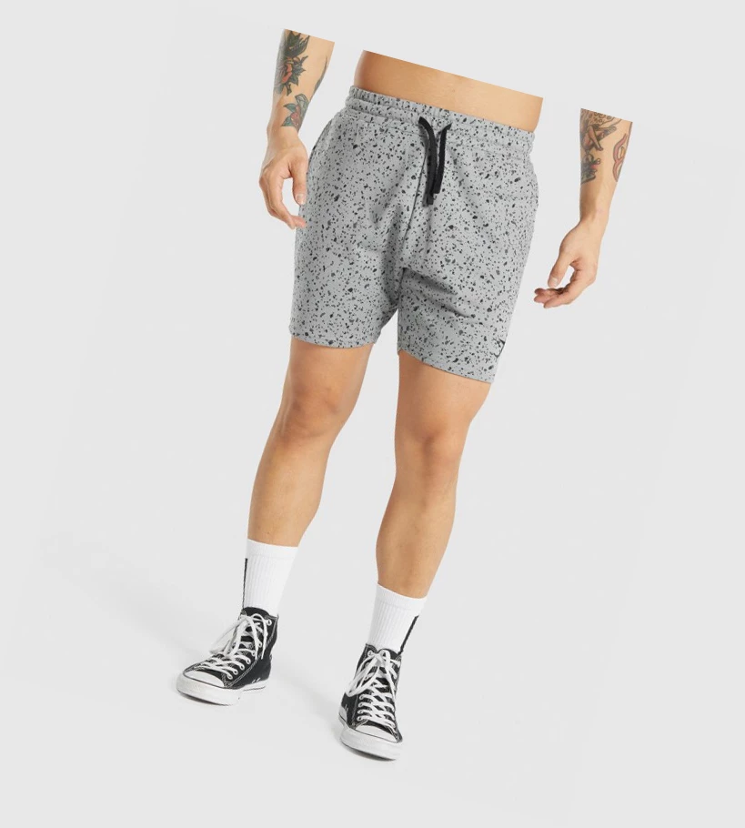 Bermudas Gymshark Micro Print Hombre Grises | XLZUHME-79