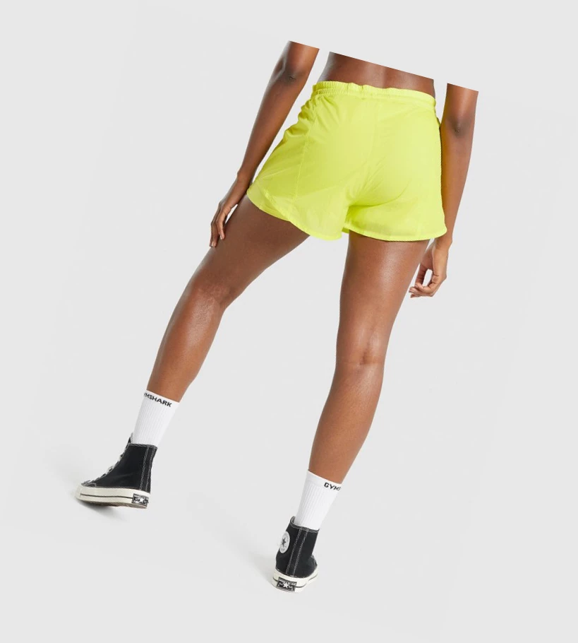 Bermudas Gymshark Pulse 2 in 1 Mujer Amarillos | QSFBNTD-01