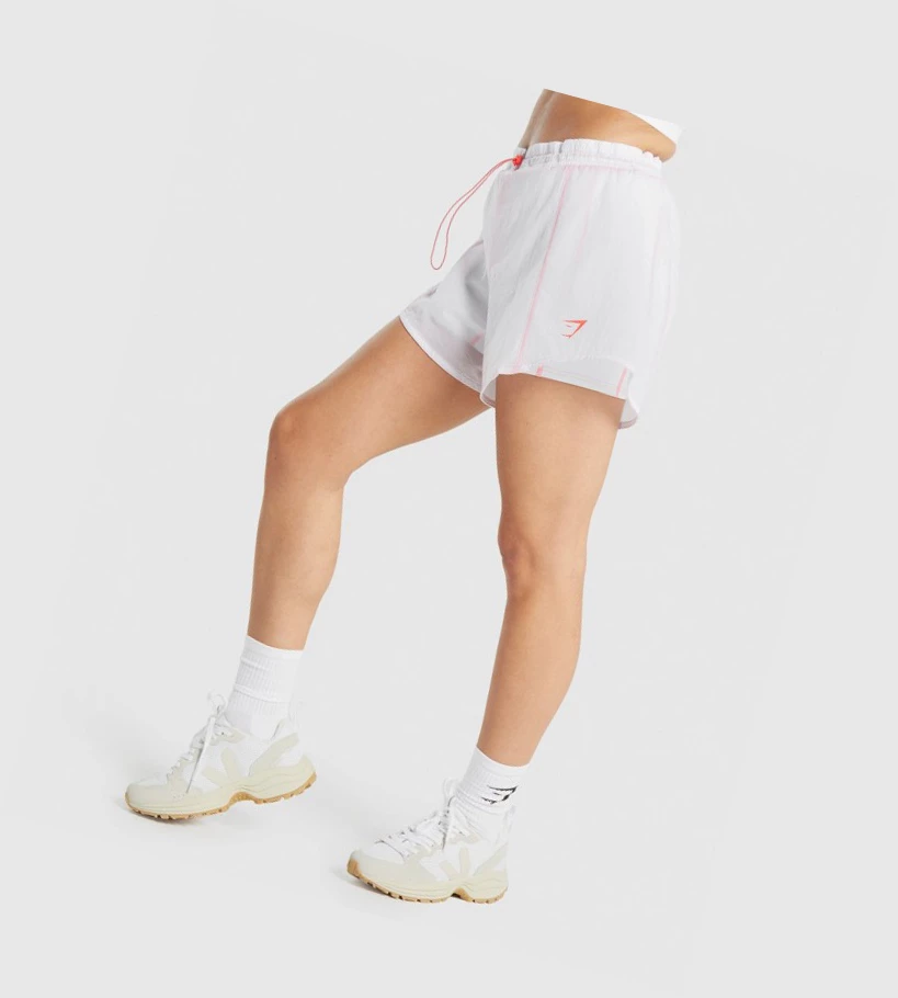 Bermudas Gymshark Pulse 2 in 1 Mujer Blancos | BRIDMGV-89