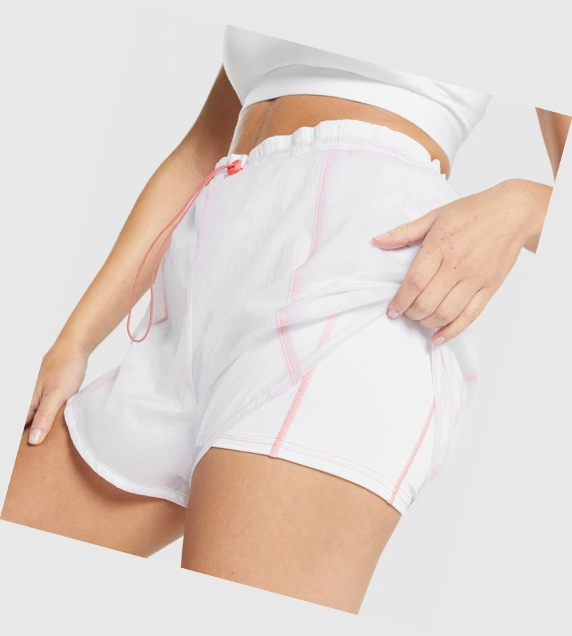 Bermudas Gymshark Pulse 2 in 1 Mujer Blancos | BRIDMGV-89