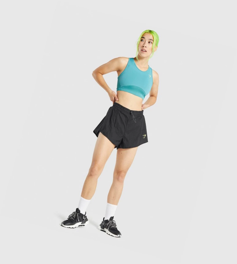 Bermudas Gymshark Pulse 2 in 1 Mujer Negros | MDRBLXO-92