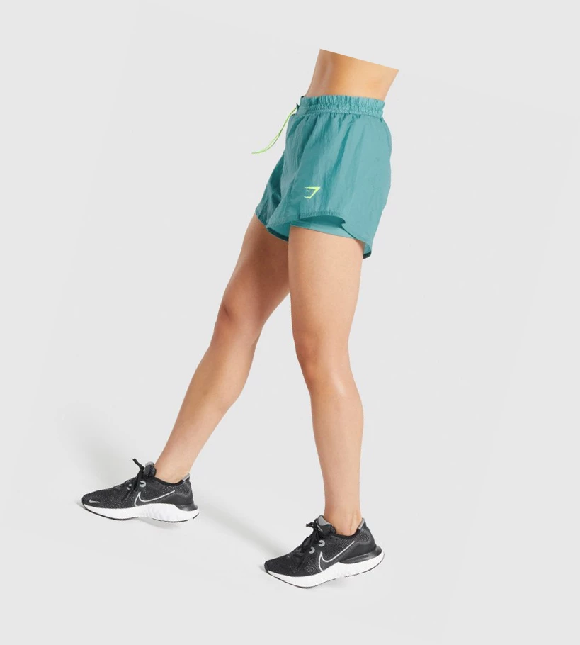 Bermudas Gymshark Pulse 2 in 1 Mujer Turquesa | YDNGVCM-05