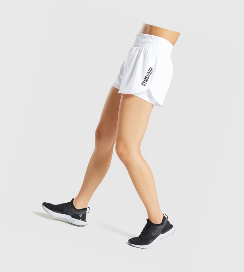 Bermudas Gymshark Pulse Mid Rise Mujer Blancos | DICYGKU-92