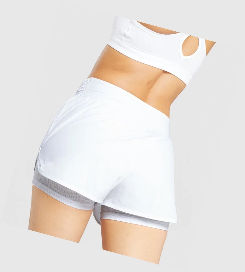 Bermudas Gymshark Pulse Mid Rise Mujer Blancos | DICYGKU-92